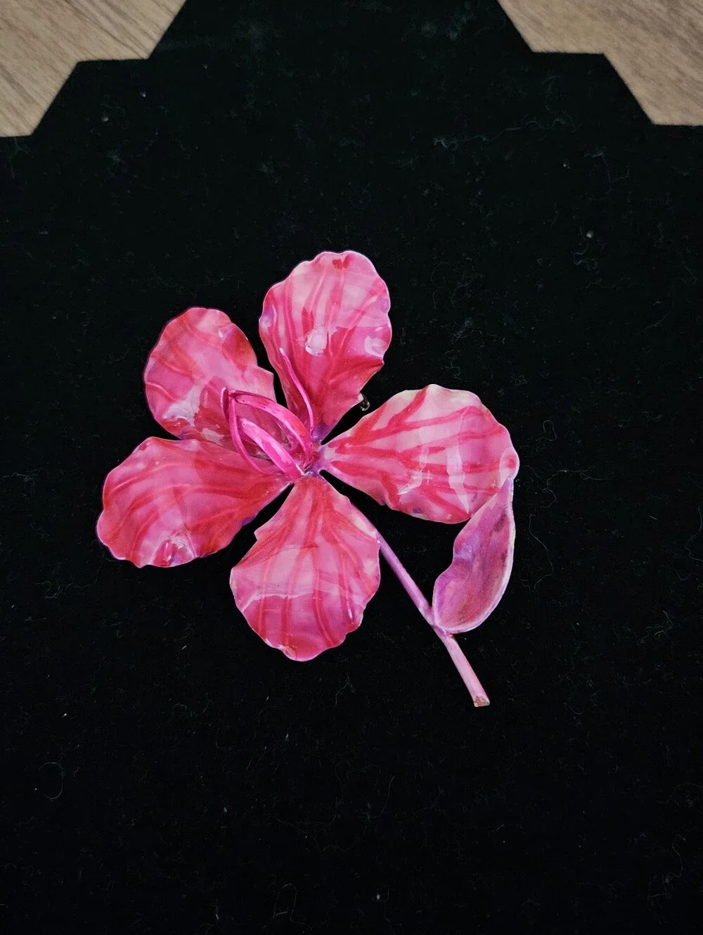 Vintage Pink Flower Brooch
